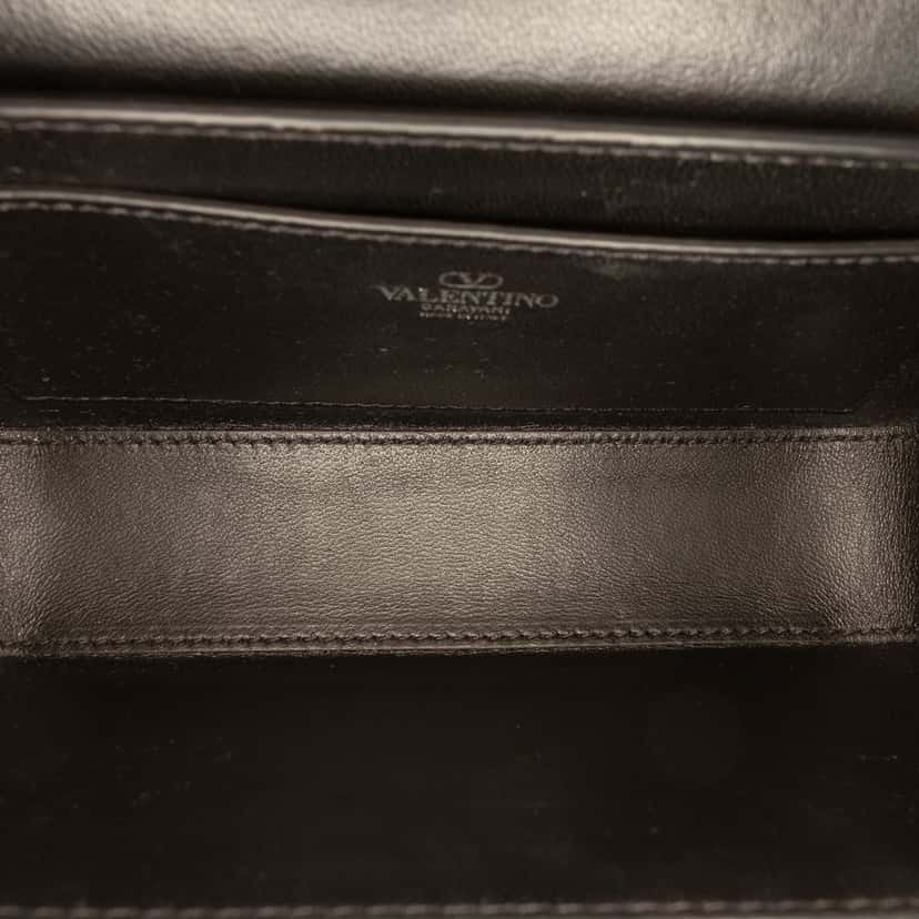 Valentino Small Mirror Calfskin Rockstud23 Shoulder Bag Silver Leather Very good condition - Model View
