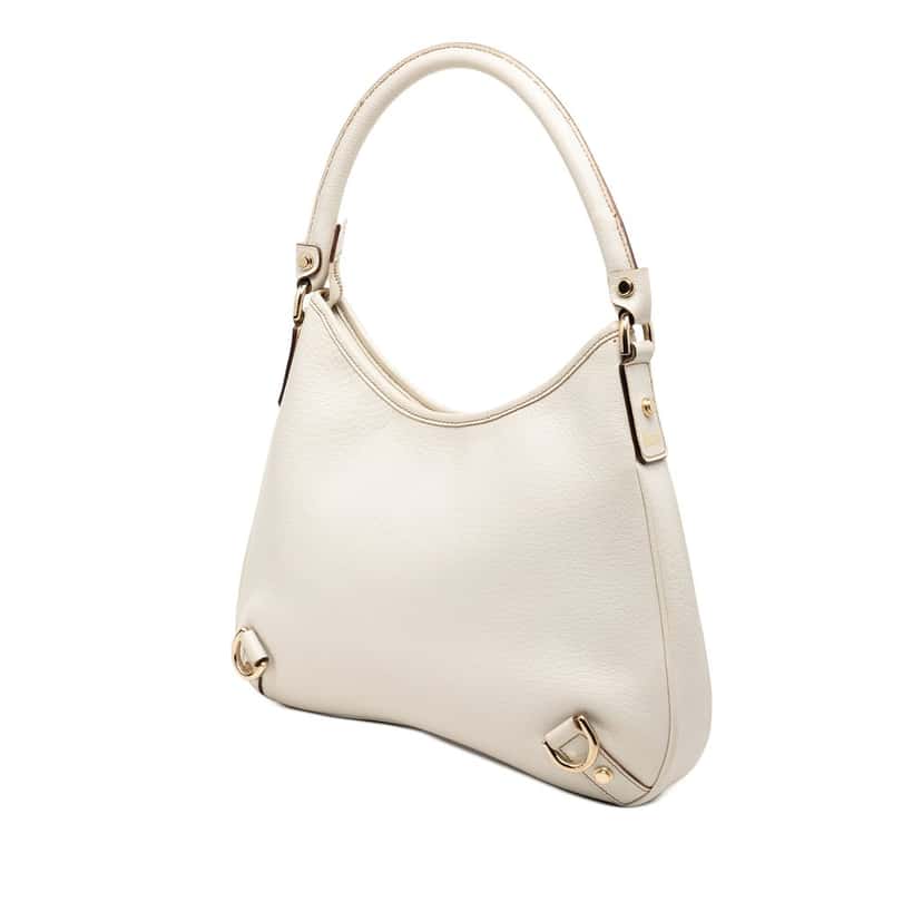 Gucci Calfskin Abbey D Ring Shoulder Bag White Leather Very good condition - Back View