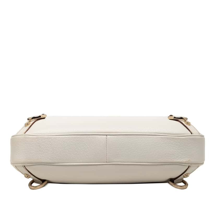 Gucci Calfskin Abbey D Ring Shoulder Bag White Leather Very good condition - Inside View
