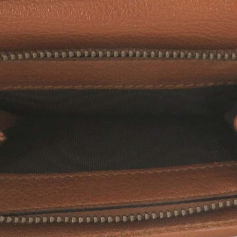 Gucci Grained Calfskin Diana Bamboo Compact Wallet Brown Leather Very good condition - Model View