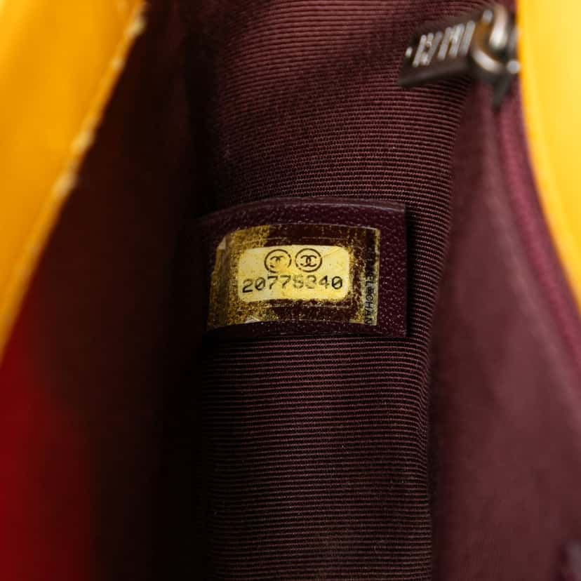 Chanel Small Glazed Calfskin Coco Boy Flap Yellow Leather Very good condition - Box View