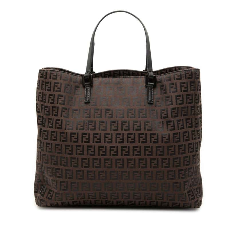 Fendi Zucchino Canvas Tote Brown Very good condition - Front View