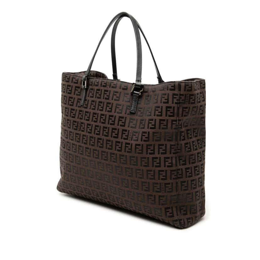 Fendi Zucchino Canvas Tote Brown Very good condition - Back View