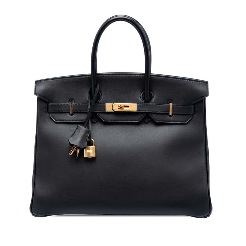 Hermès Swift Birkin Retourne 35 Black Leather Very good condition - Front View