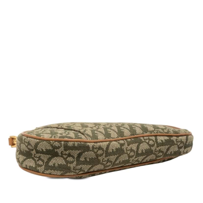 Dior Mini Diorissimo Canvas Saddle Pochette Green Very good condition - Inside View