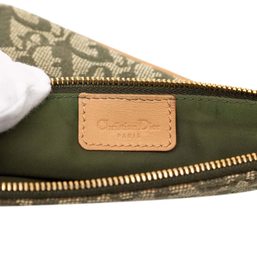 Dior Mini Diorissimo Canvas Saddle Pochette Green Very good condition - Box View