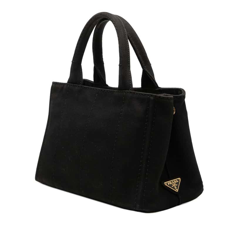 Prada Small Canvas Canapa Logo Satchel Black Very good condition - Back View