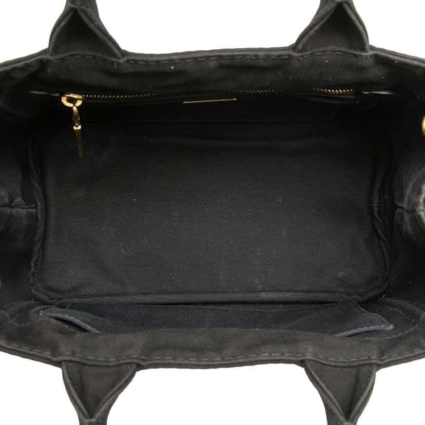Prada Small Canvas Canapa Logo Satchel Black Very good condition - Model View