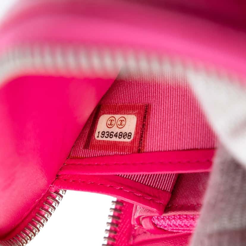Chanel Large Quilted Lambskin Zip Around Organizer Clutch Pink Leather Very good condition - Box View