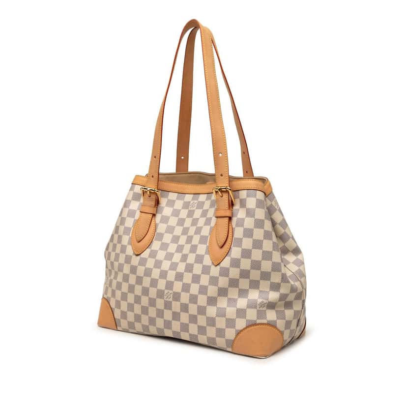 Louis Vuitton Damier Azur Hampstead MM White Very good condition - Back View