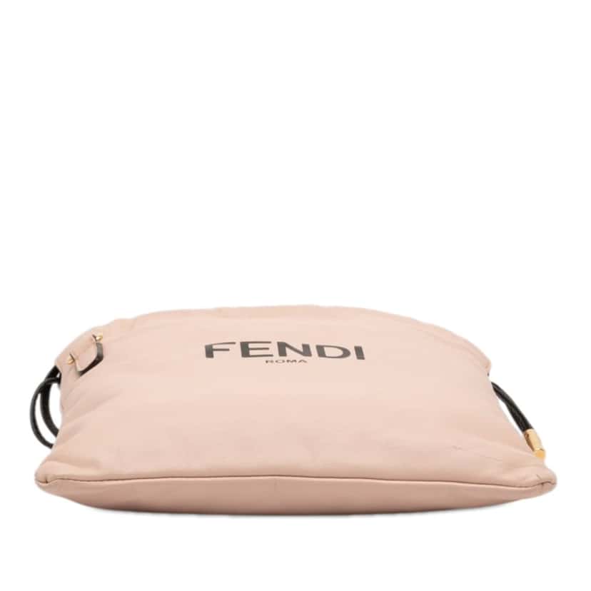 Fendi Small Calfskin Roma Drawstring Crossbody Pink Leather Very good condition - Inside View