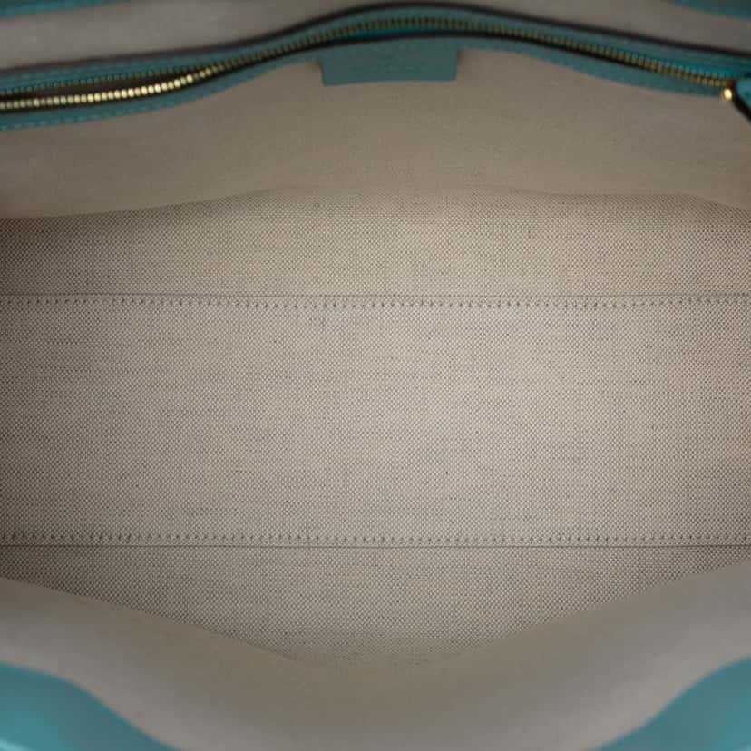 Gucci GG Star Embossed Leather Tote Blue Leather Very good condition - Model View