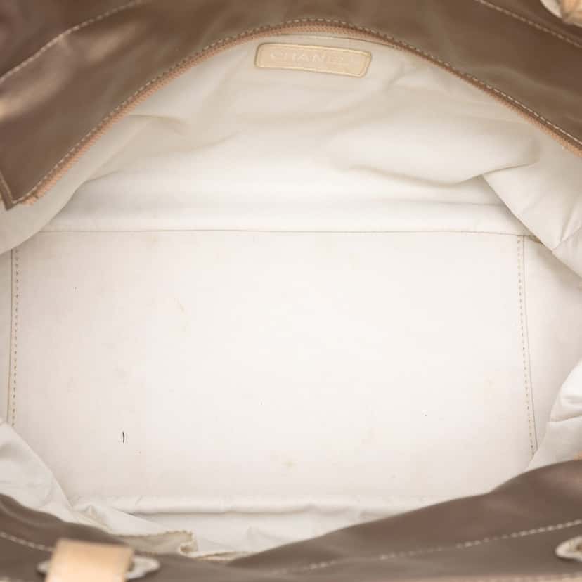 Chanel Large Quilted Coated Canvas Paris Biarritz Tote Gold Very good condition - Model View