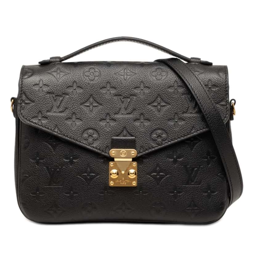 Louis Vuitton Monogram Empreinte Pochette Metis Black Leather Very good condition - Front View
