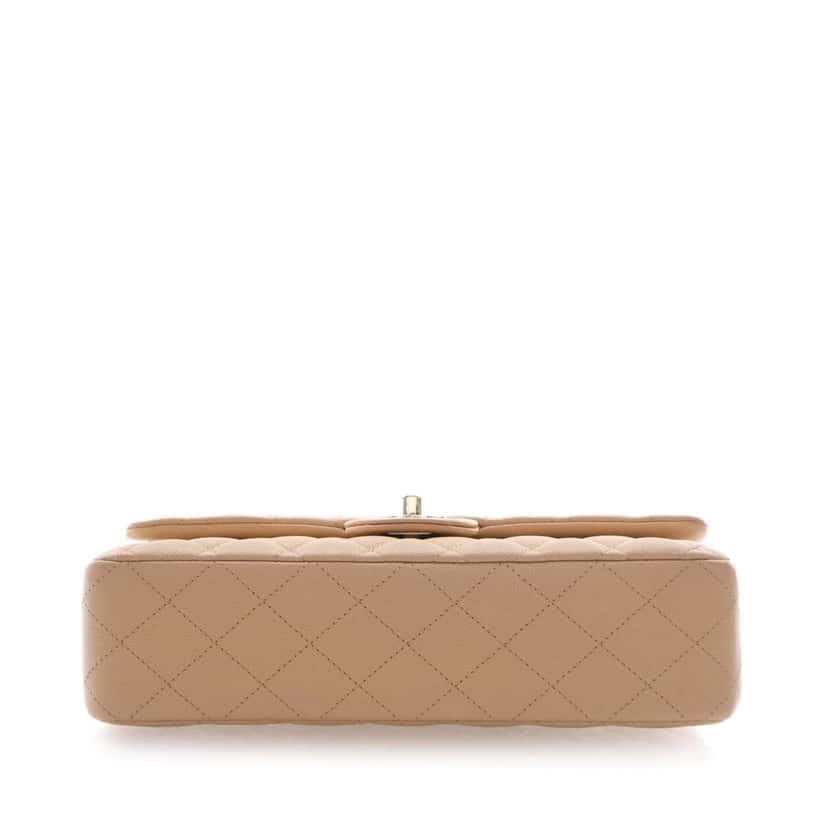 Chanel Medium Classic Caviar Double Flap Beige Leather Very good condition - Box View