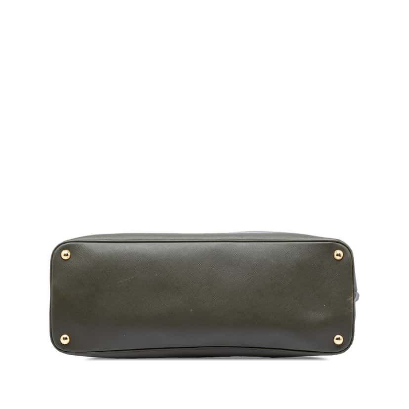 Prada Extra Large Saffiano Lux Promenade Satchel Green Leather Very good condition - Inside View