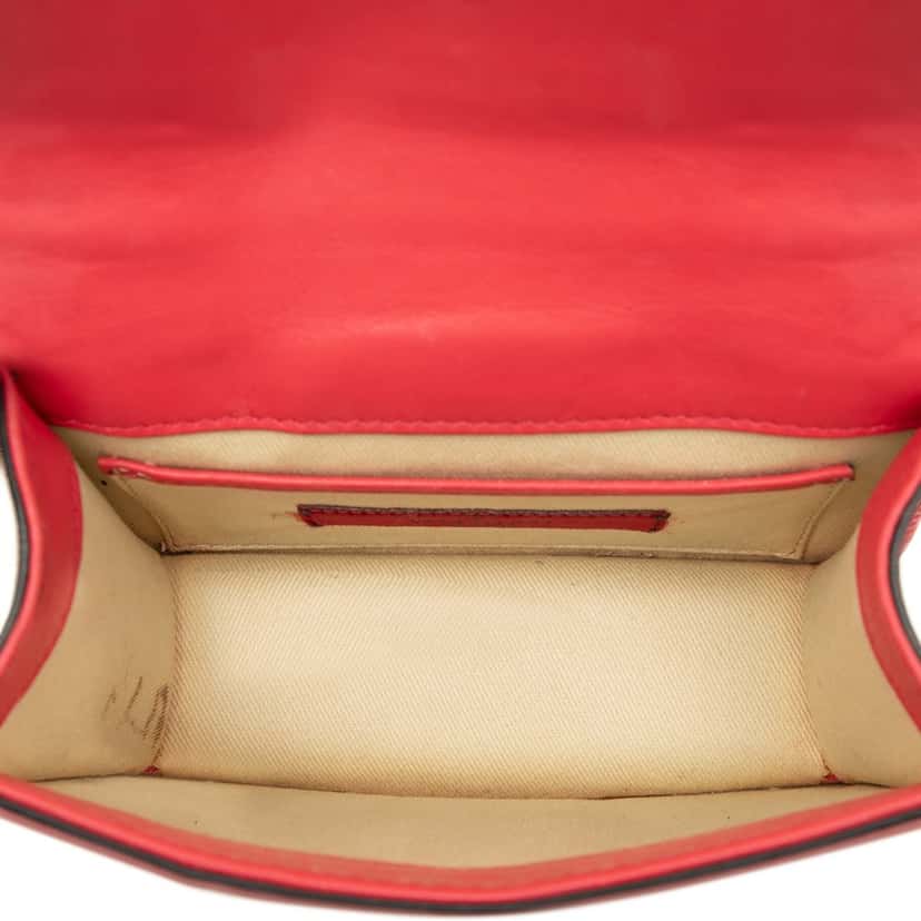 Valentino Mini Leather Rockstud Glam Lock Crossbody Red Leather Very good condition - Model View
