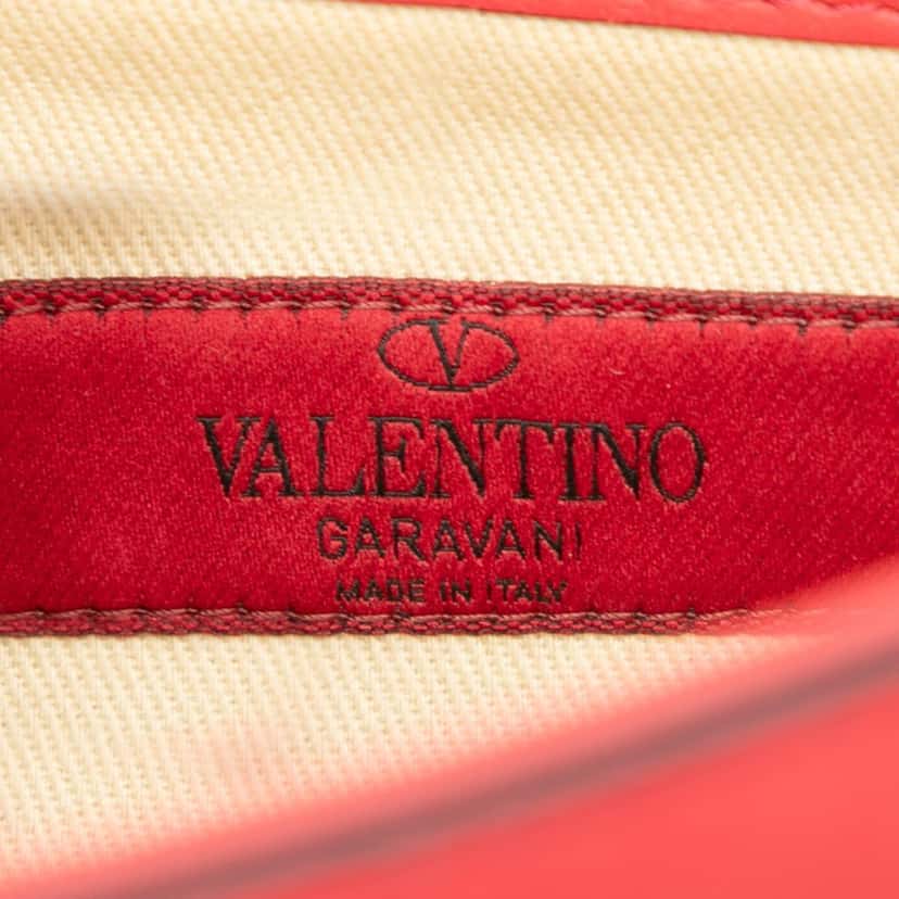 Valentino Mini Leather Rockstud Glam Lock Crossbody Red Leather Very good condition - Box View