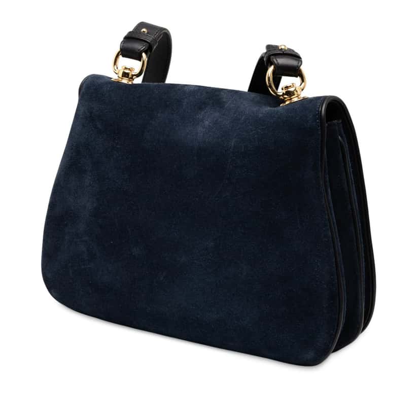 Gucci Medium Suede Blondie Crossbody Blue Leather Very good condition - Back View