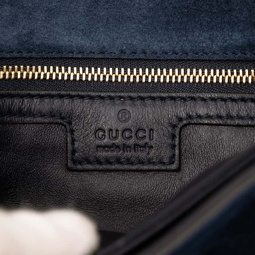 Gucci Medium Suede Blondie Crossbody Blue Leather Very good condition - Box View