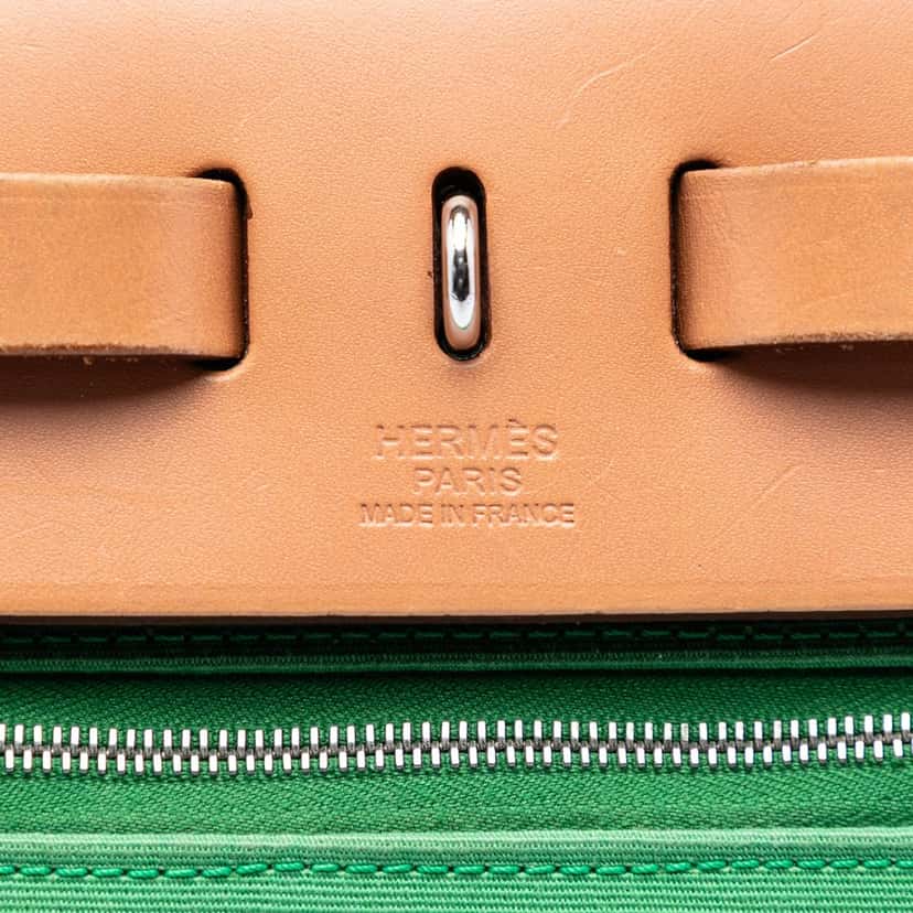 Hermès Toile Herbag Zip 31 Green Very good condition - Box View