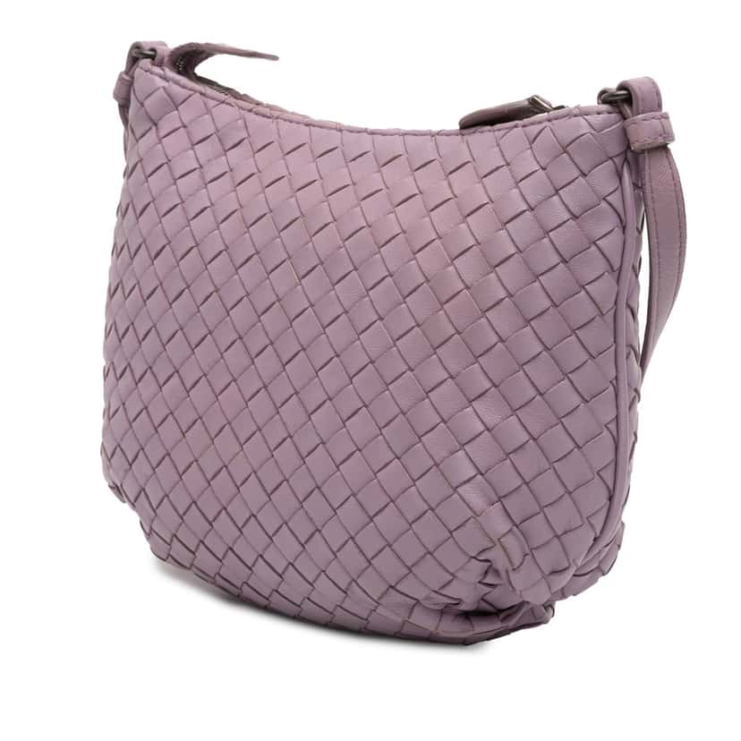 Bottega Veneta Nappa Intrecciato Crossbody Purple Leather Very good condition - Back View