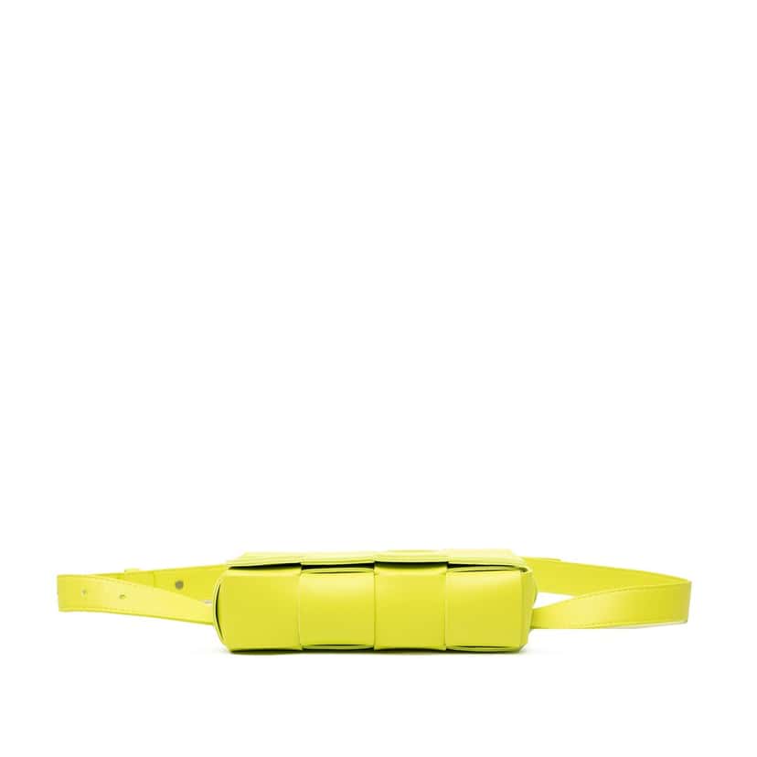 Bottega Veneta Mini Nappa Intrecciato Cassette Belt Bag Yellow Leather Very good condition - Inside View