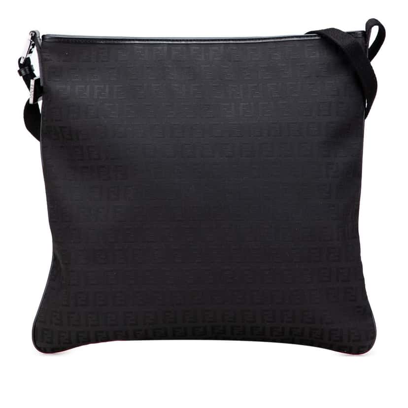 Fendi Zucchino Canvas Crossbody Black Very good condition - Front View