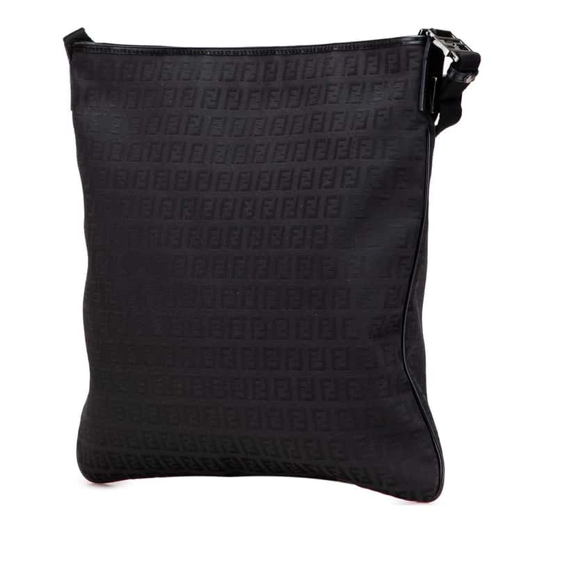 Fendi Zucchino Canvas Crossbody Black Very good condition - Back View
