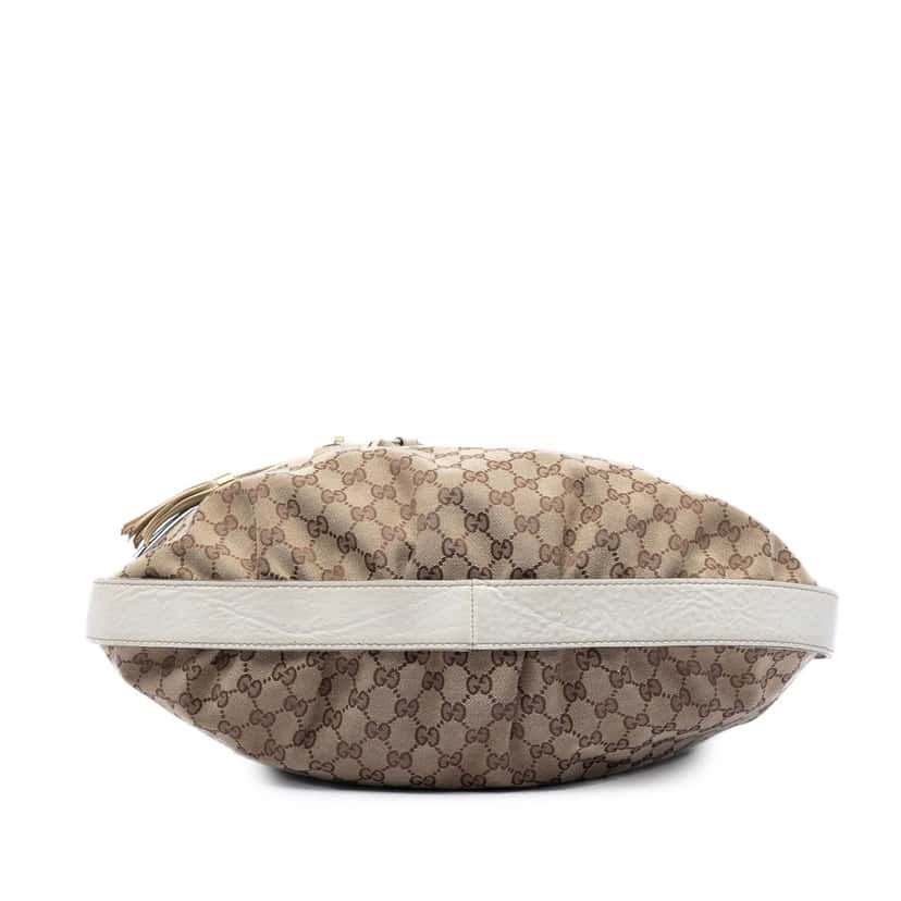 Gucci GG Canvas Interlocking Icon Drawstring Hobo Beige Very good condition - Inside View
