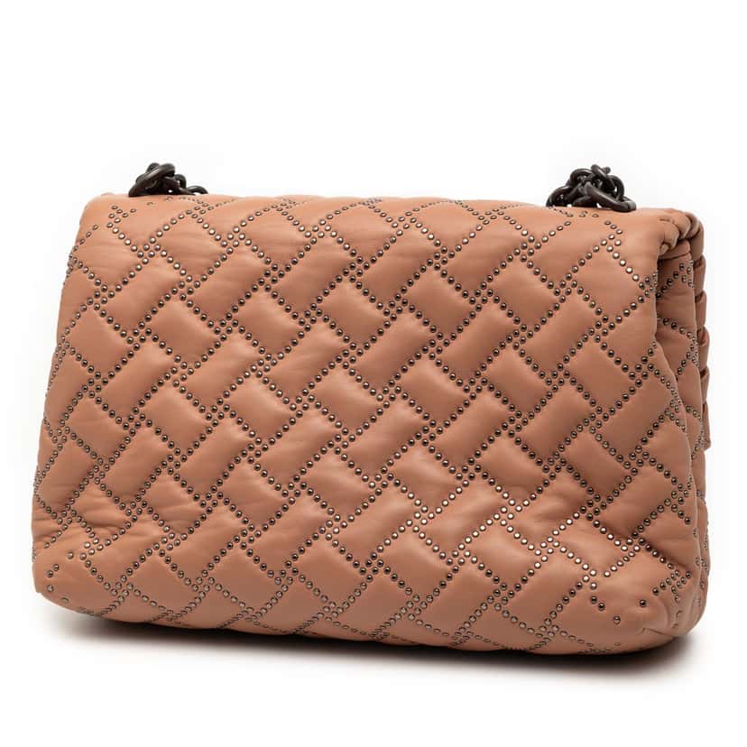 Bottega Veneta Small Nappa Intrecciato Studded Olimpia Shoulder Bag Brown Leather Very good condition - Back View