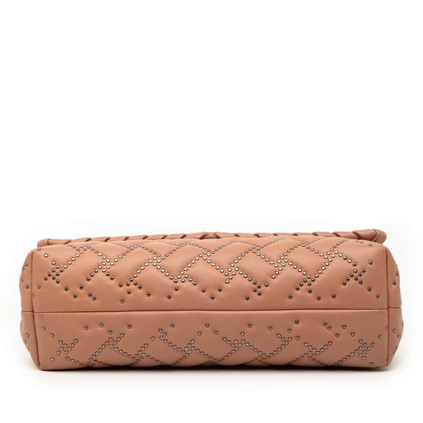 Bottega Veneta Small Nappa Intrecciato Studded Olimpia Shoulder Bag Brown Leather Very good condition - Inside View