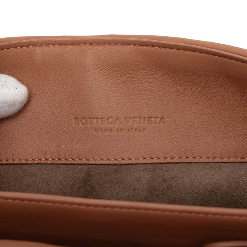 Bottega Veneta Small Nappa Intrecciato Studded Olimpia Shoulder Bag Brown Leather Very good condition - Box View