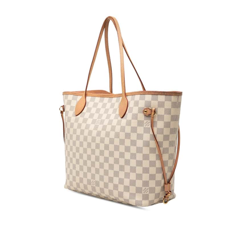 Louis Vuitton Damier Azur Neverfull MM White Very good condition - Back View