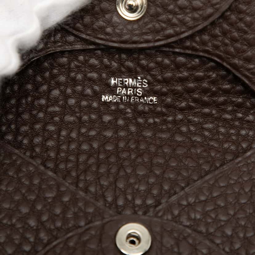 Hermès Taurillon Clemence Bastia Change Purse Brown Leather Very good condition - Box View
