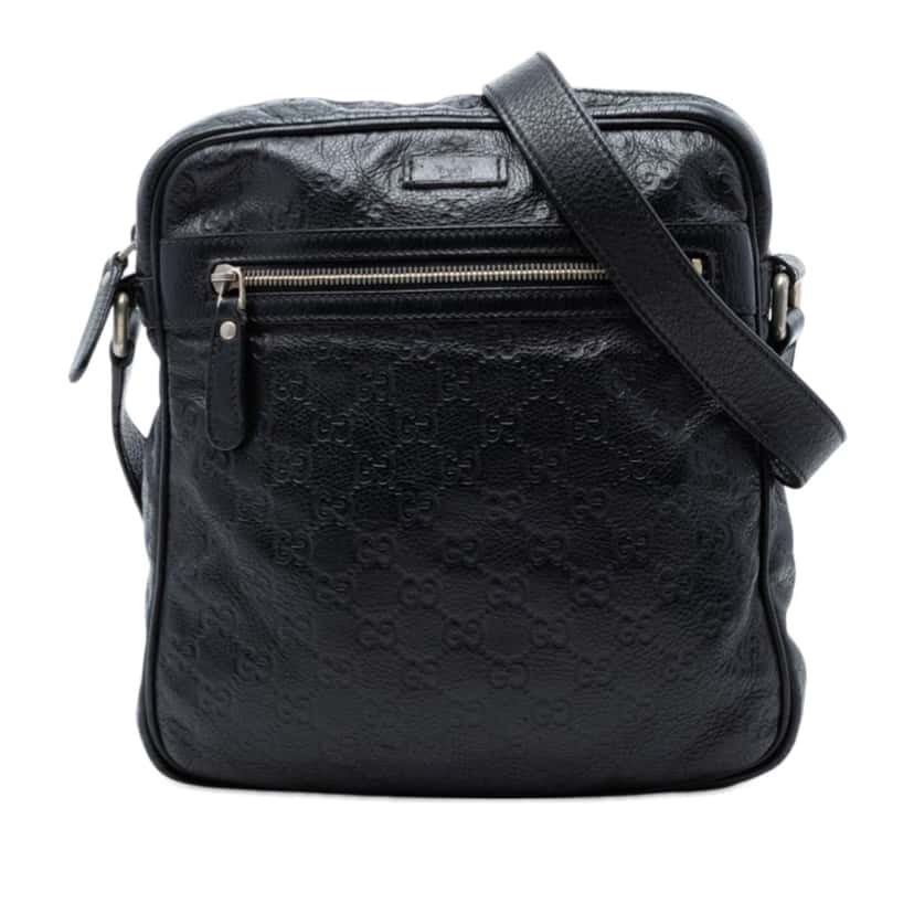 Gucci Guccissima Crossbody Black Leather Very good condition - Front View