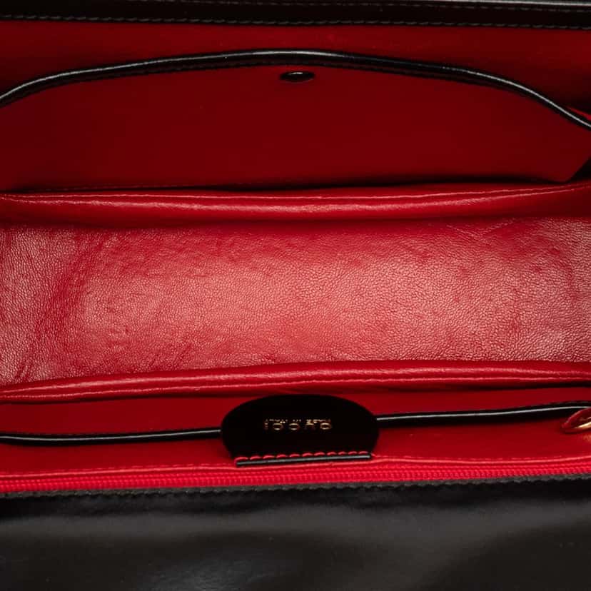 Gucci Calfskin Bamboo Night Black Leather Very good condition - Model View