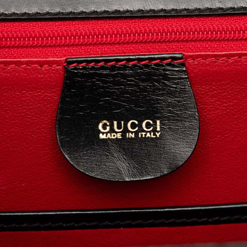 Gucci Calfskin Bamboo Night Black Leather Very good condition - Box View