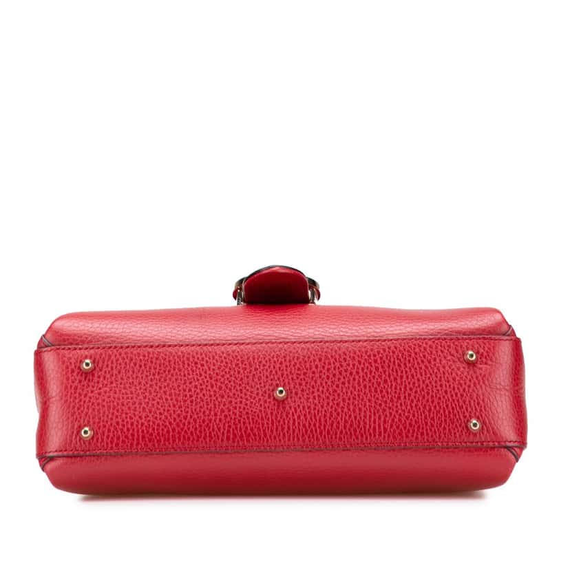 Gucci Small Dollar Calf Interlocking G Satchel Red Leather Very good condition - Inside View