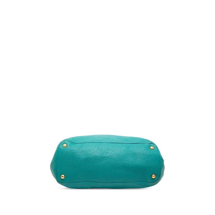 Prada Vitello Daino Side Pocket Tote Blue Leather Very good condition - Inside View