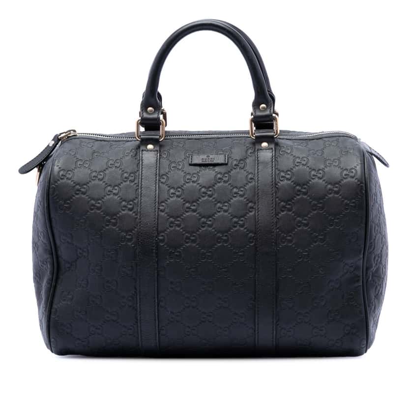Gucci Medium Guccissima Joy Boston Bag Black Leather Very good condition - Front View
