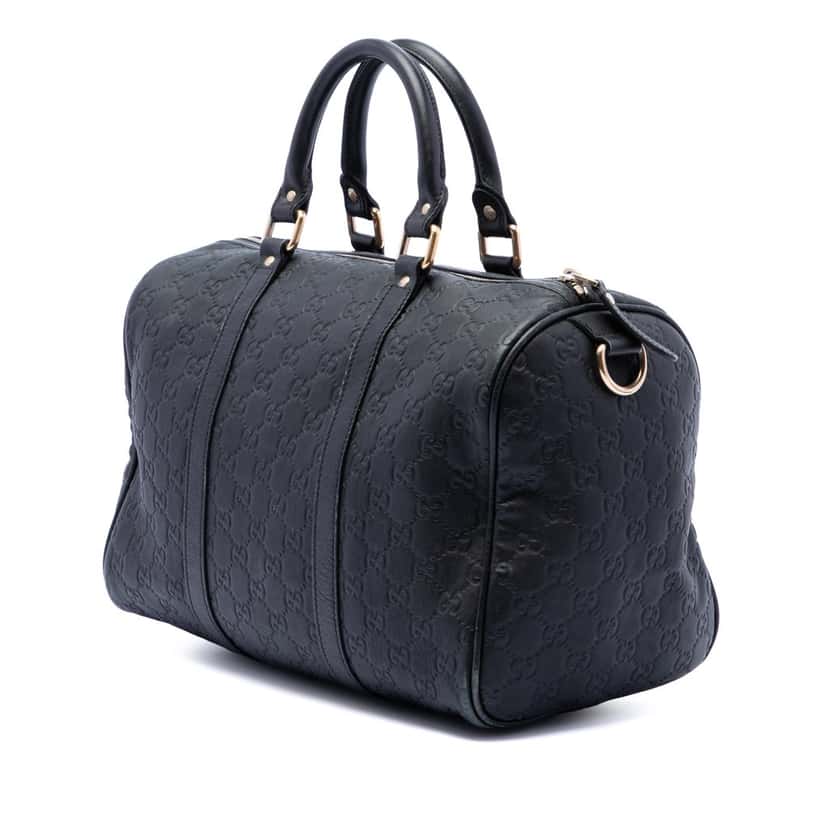 Gucci Medium Guccissima Joy Boston Bag Black Leather Very good condition - Back View