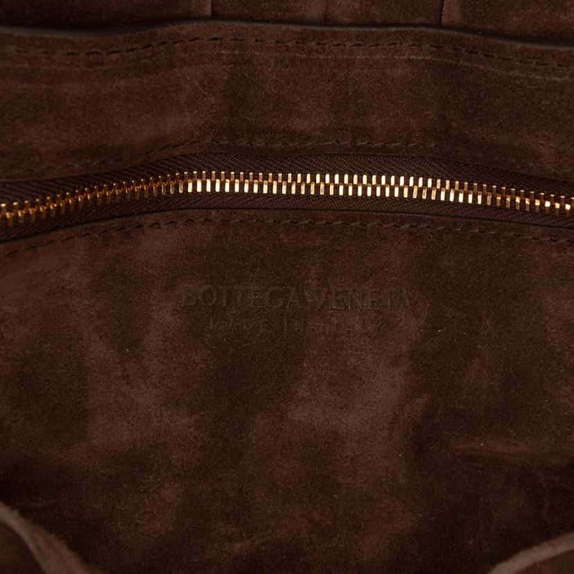 Bottega Veneta Suede Intrecciato Padded Chain Cassette Satchel Brown Leather Very good condition - Box View