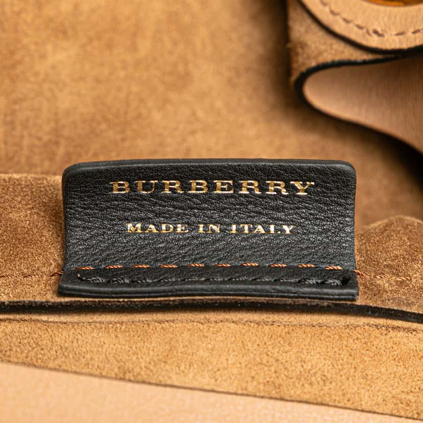 Burberry Bicolor Calfskin Grommet Hobo Brown Leather Very good condition - Box View