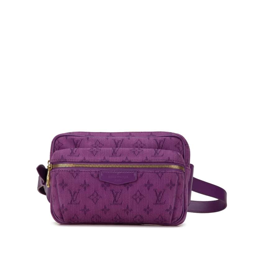 Louis Vuitton Monogram Denim Outdoor Bumbag Purple Very good condition - Front View