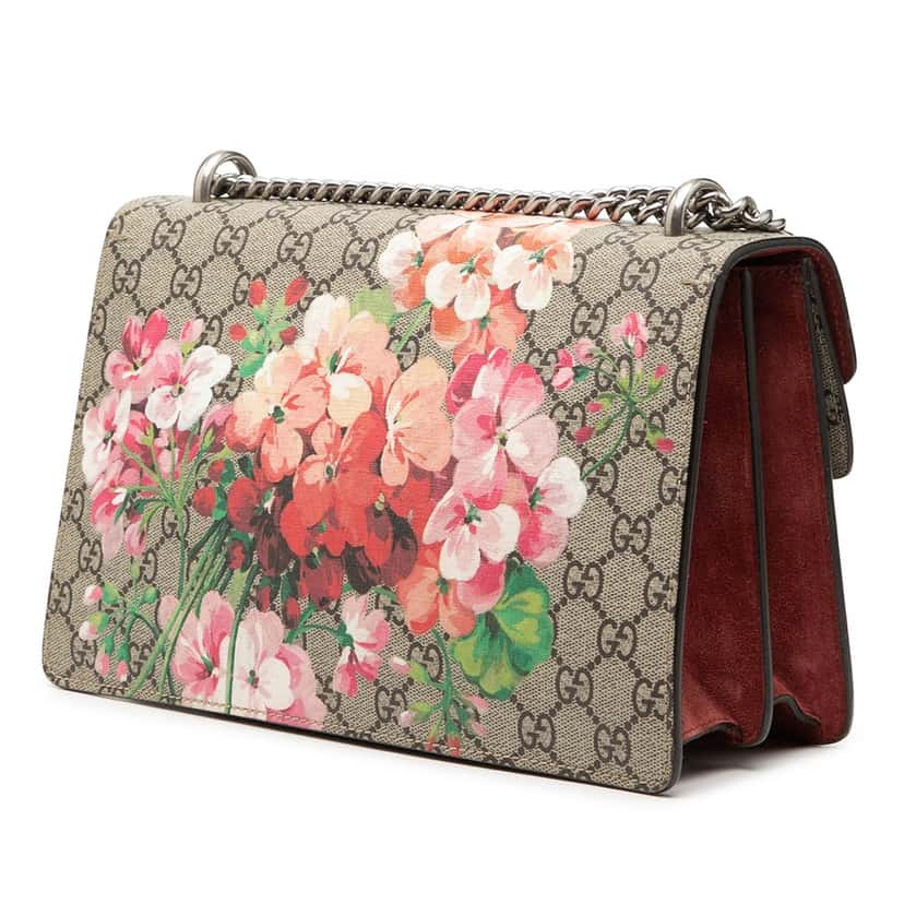 Gucci Medium GG Supreme Blooms Dionysus Shoulder Bag Beige Very good condition - Back View