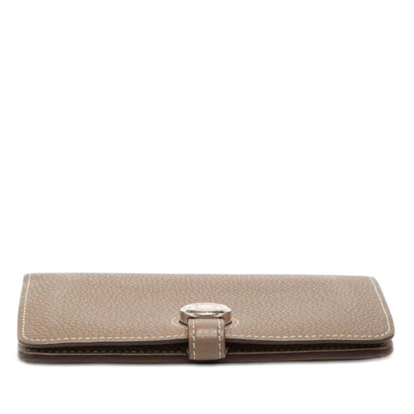 Hermès Togo Dogon Compact Wallet Brown Leather Very good condition - Inside View