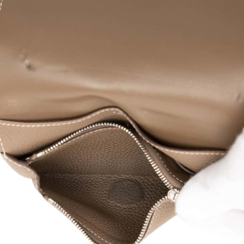 Hermès Togo Dogon Compact Wallet Brown Leather Very good condition - Model View