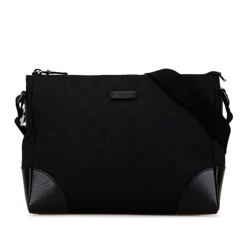 Gucci GG Canvas Crossbody Black Very good condition - Front View