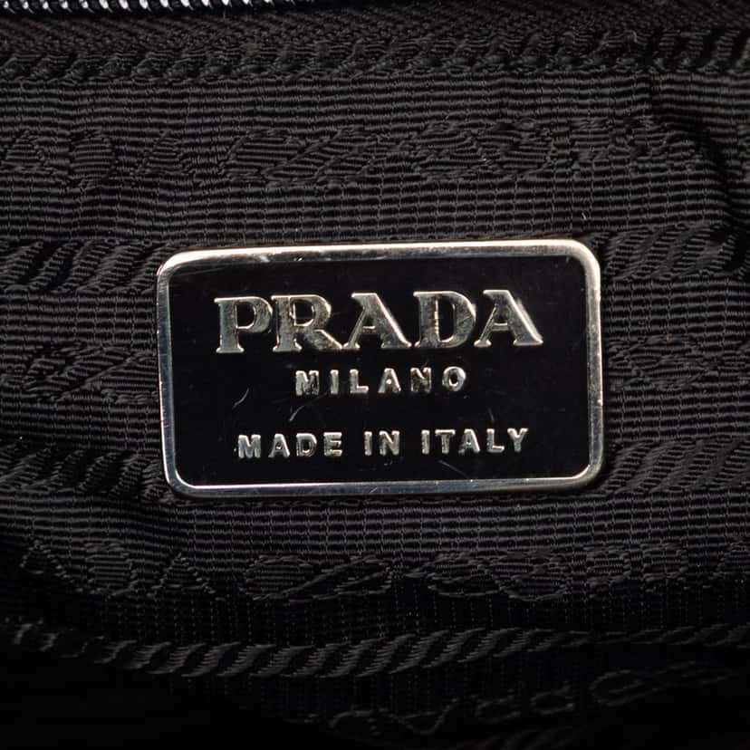 Prada Tessuto Zip Double Buckle Messenger Bag Black Good condition - Box View